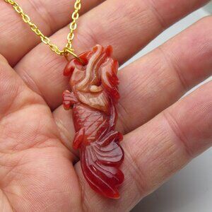 14K Jade Pendant With Necklace